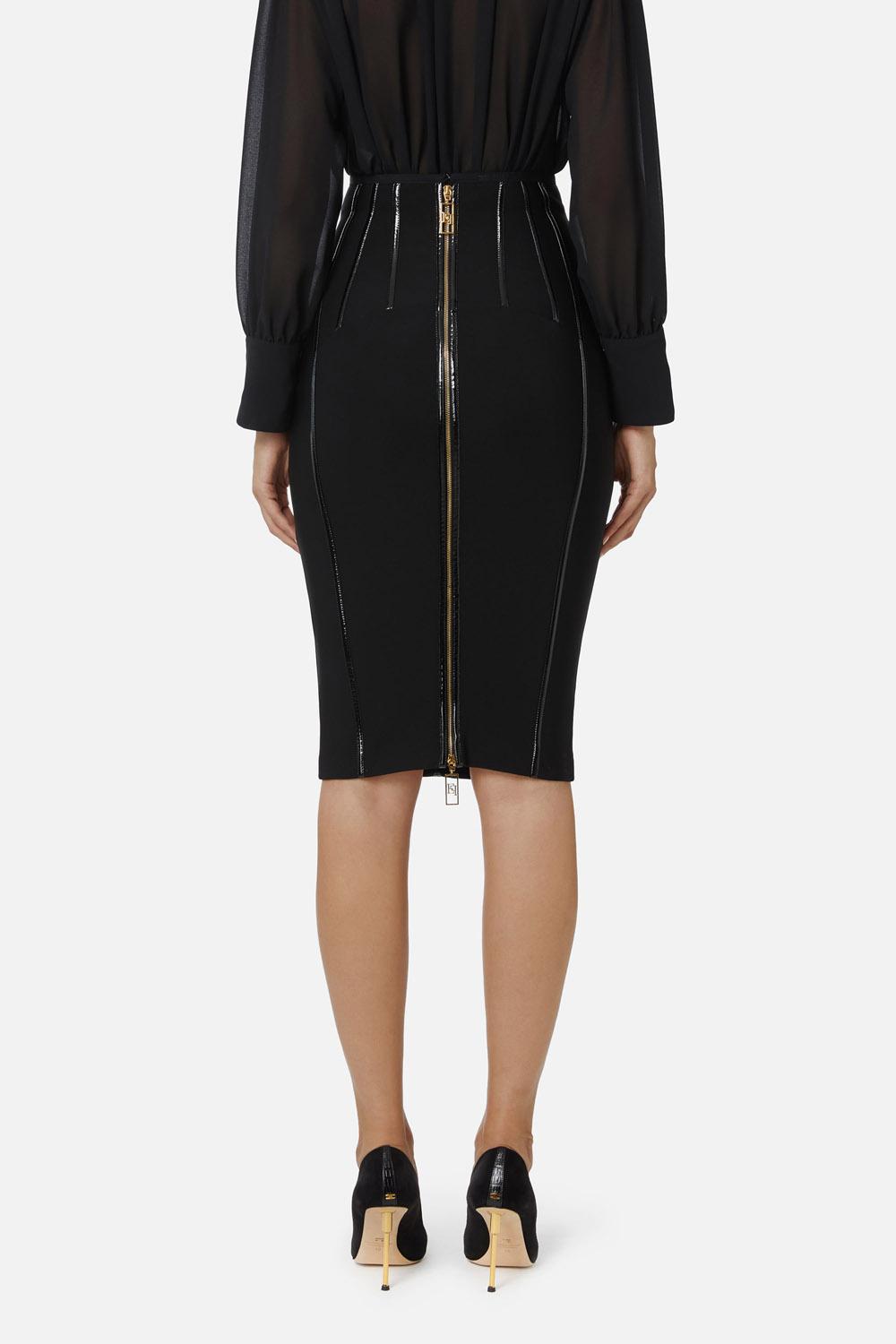 Gonna in neoprene con dettagli corsetto GO124 57E2110 Elisabetta Franchi