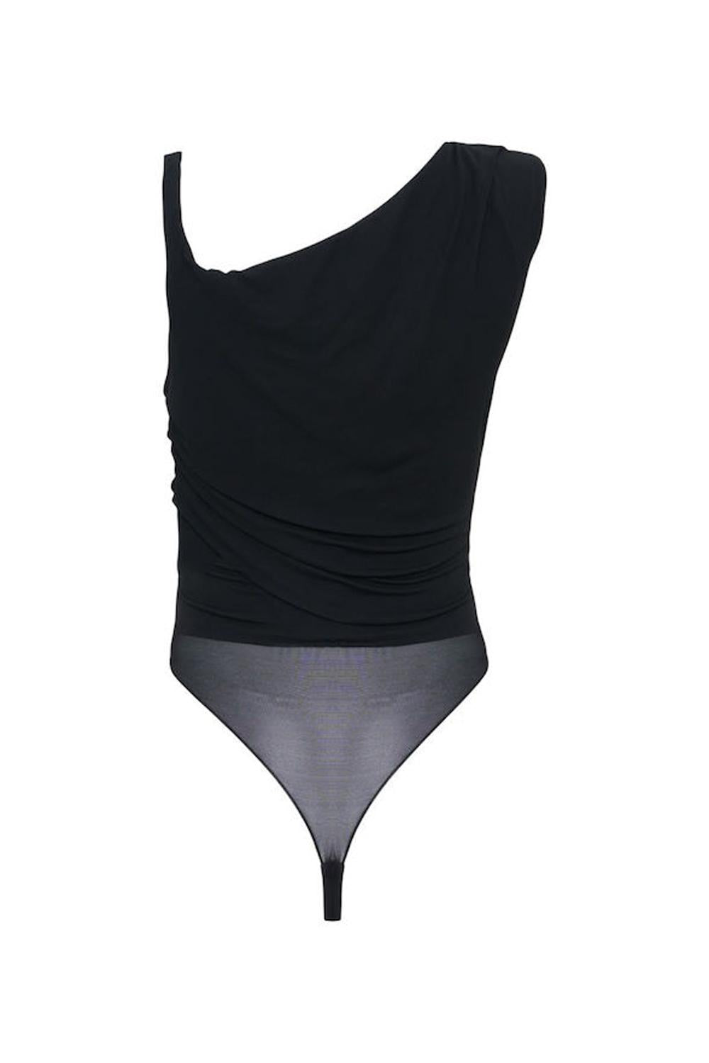 Body Monospalla Elisabetta Franchi in Jersey con Dettaglio in Metallo Dorato BO013 61E2110 Elisabetta Franchi