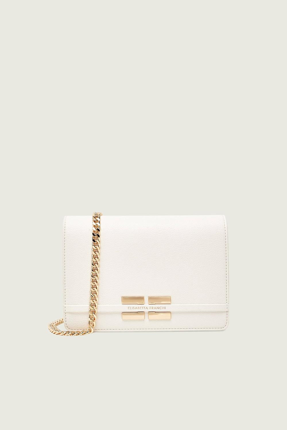 Borsa Elisabetta Franchi Effetto Pelle con Tracolla a Catena e Logo BS39A 61E2193 Elisabetta Franchi