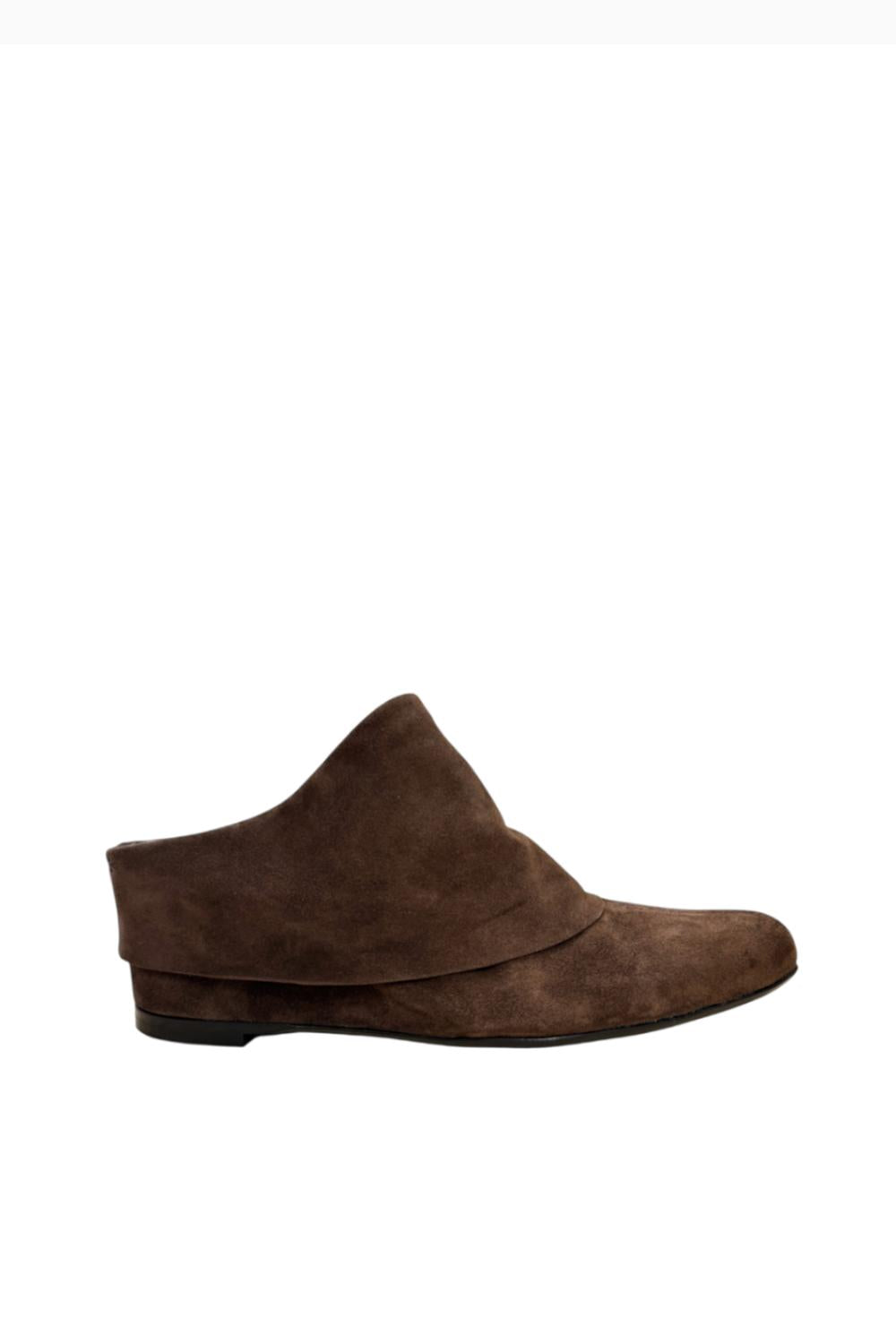 stivaletto basso in suede con zeppa interna IRIS ANITABLACK SUEDE CHOCO Patrizia Bonfanti