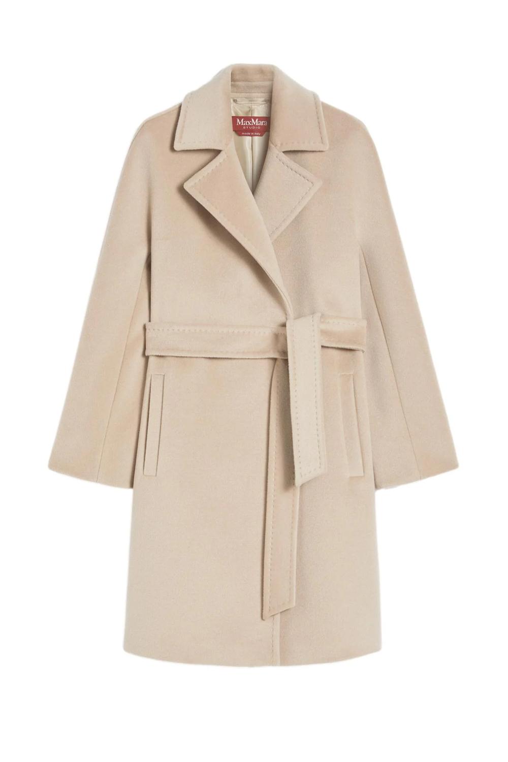 Cappotto a vestaglia in beaver di lana SCIRE 020BEIGE Max Mara Studio