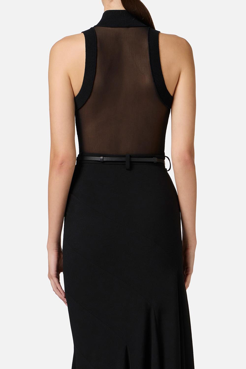 Top in viscosa con dettaglio in tulle<BR/> TK28S 51E2110 Elisabetta Franchi