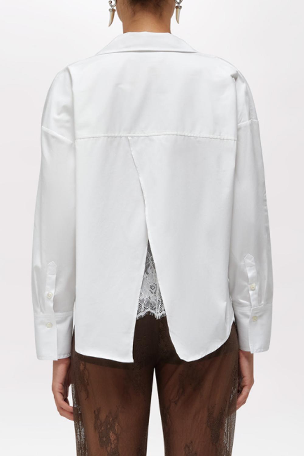 CAMICIA IN POPELINE CON PIZZO RA6162 T544A11111 Blugirl