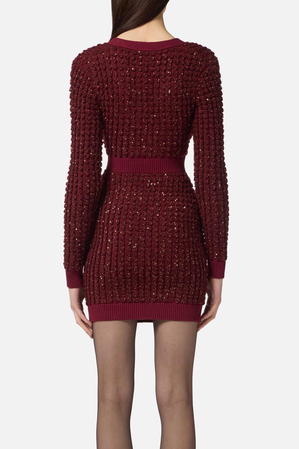 Abito in maglia bouclé con paillettes AM15Q 56E2CG3 Elisabetta Franchi