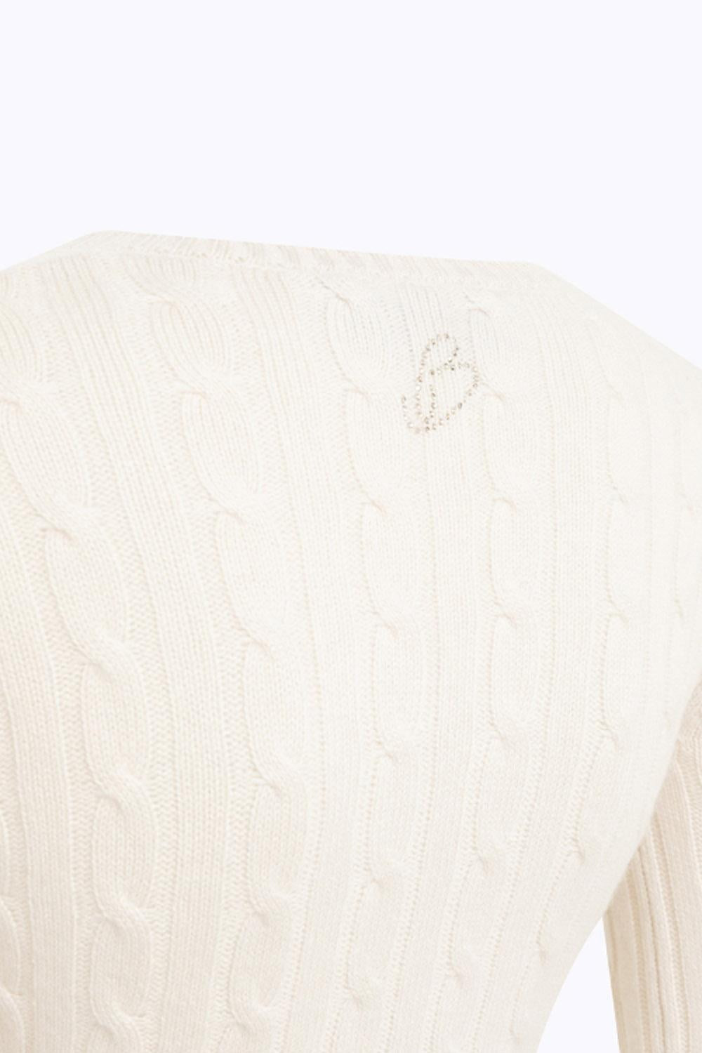 MAGLIA IN LANA E CACHEMIRE CON TRECCE RF5248 MA38R30003 Blugirl