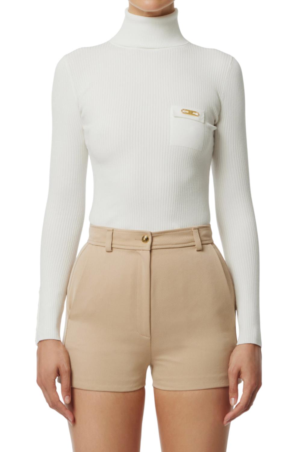 Maglia a costine con taschino<BR/> MK11B 56E2360 Elisabetta Franchi