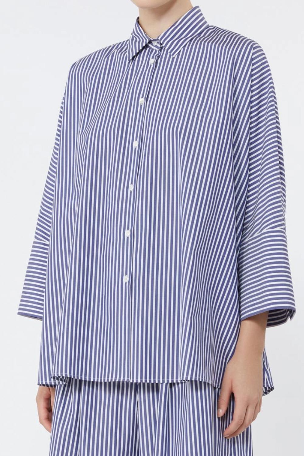 Camicia over in popeline di cotone WKDHUDSON 045BLU Max Mara Weekend
