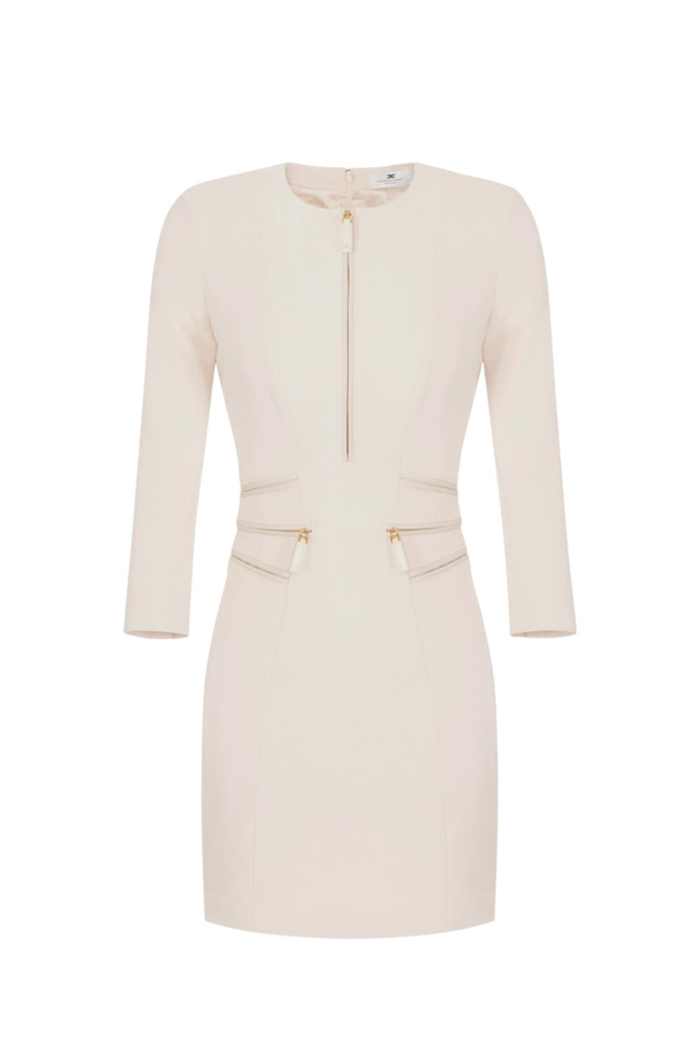 Abito in doppio crêpe con zip<BR/> AB823 56E2DZ9 Elisabetta Franchi
