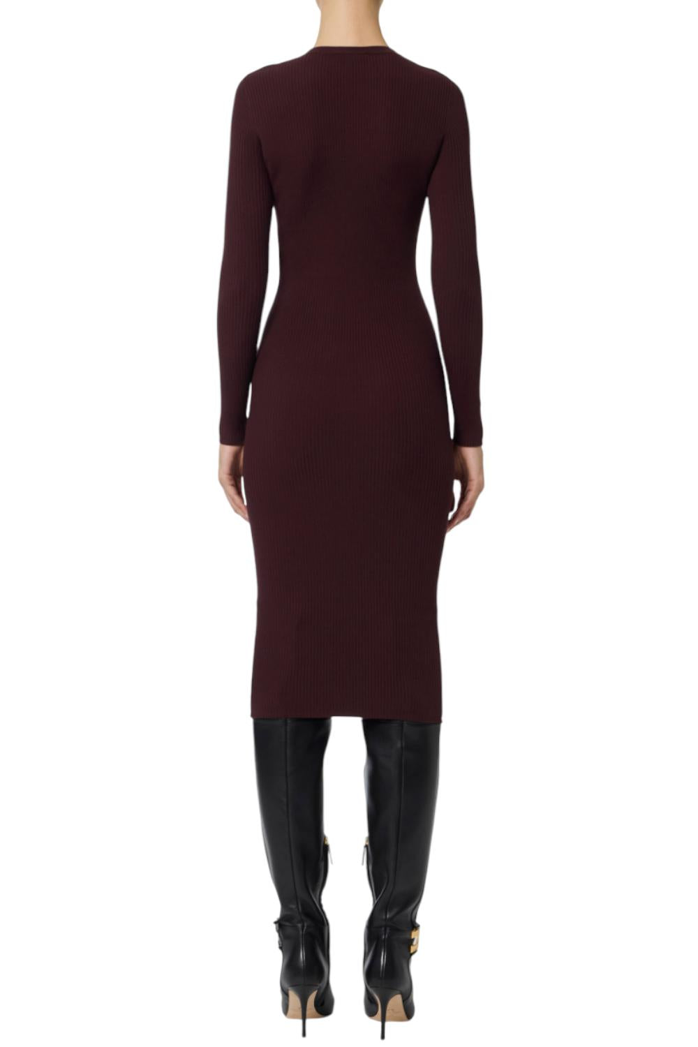Abito in maglia a costine con taschino<BR/> AM10B 56E2EA4 Elisabetta Franchi