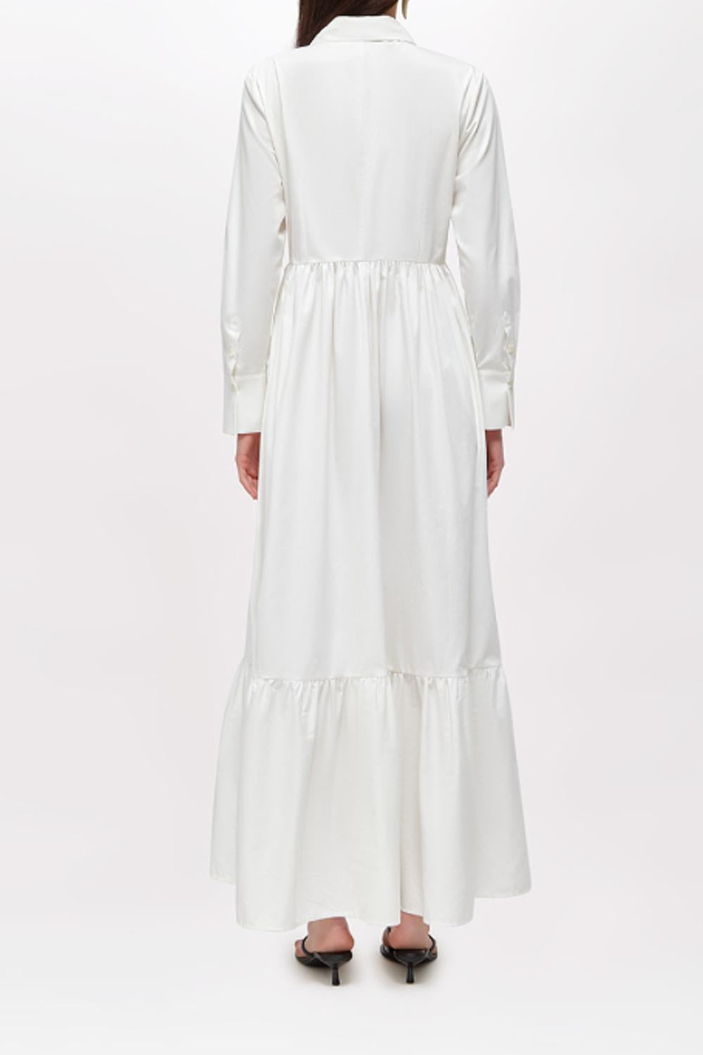 ABITO LUNGO CHEMISIER IN COTONE CON PIZZO RA6139 T544A11111 Blugirl