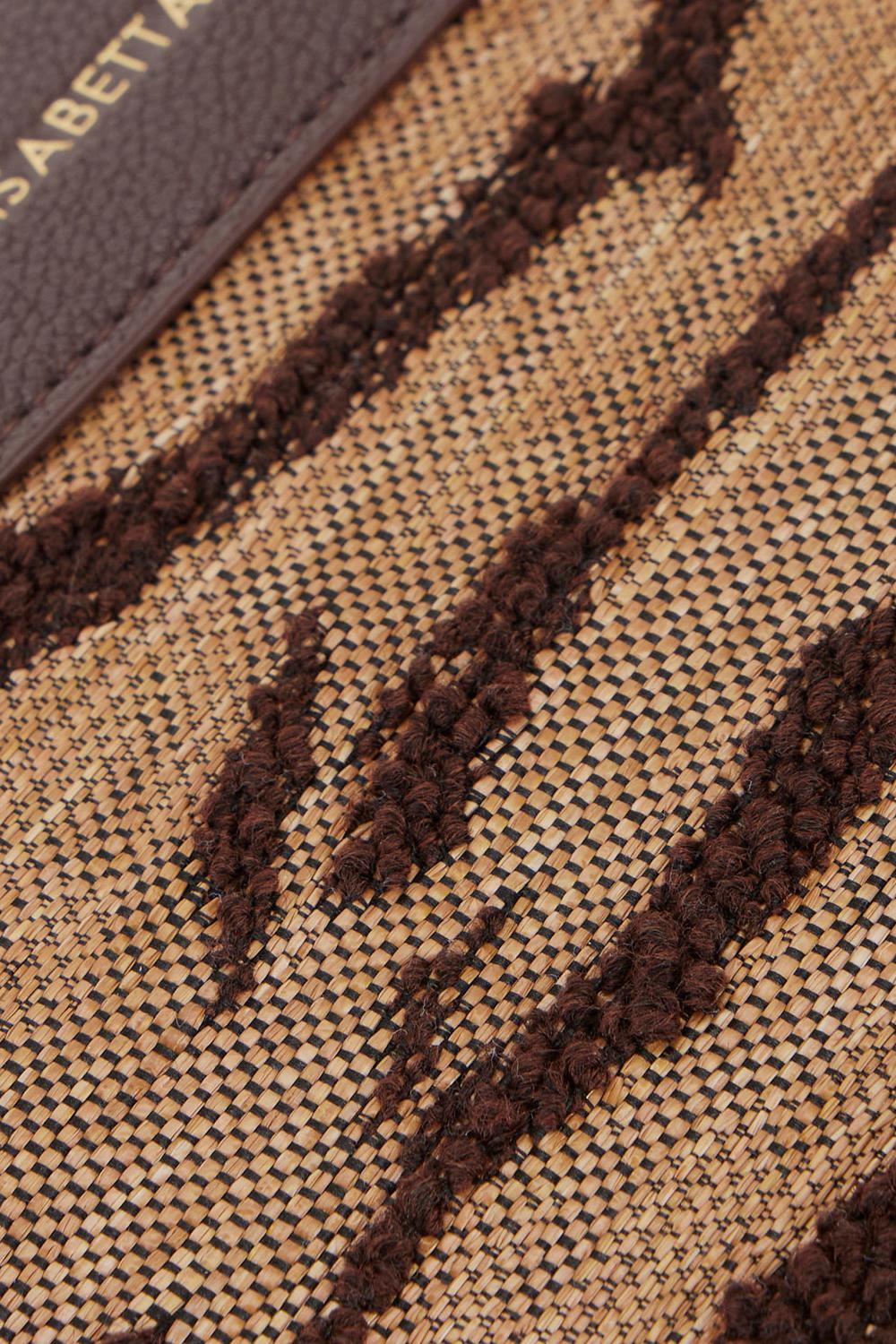 Pouch Donna con Stampa Tigre in Tessuto Effetto Raffia BS12A 62E2470 Elisabetta Franchi