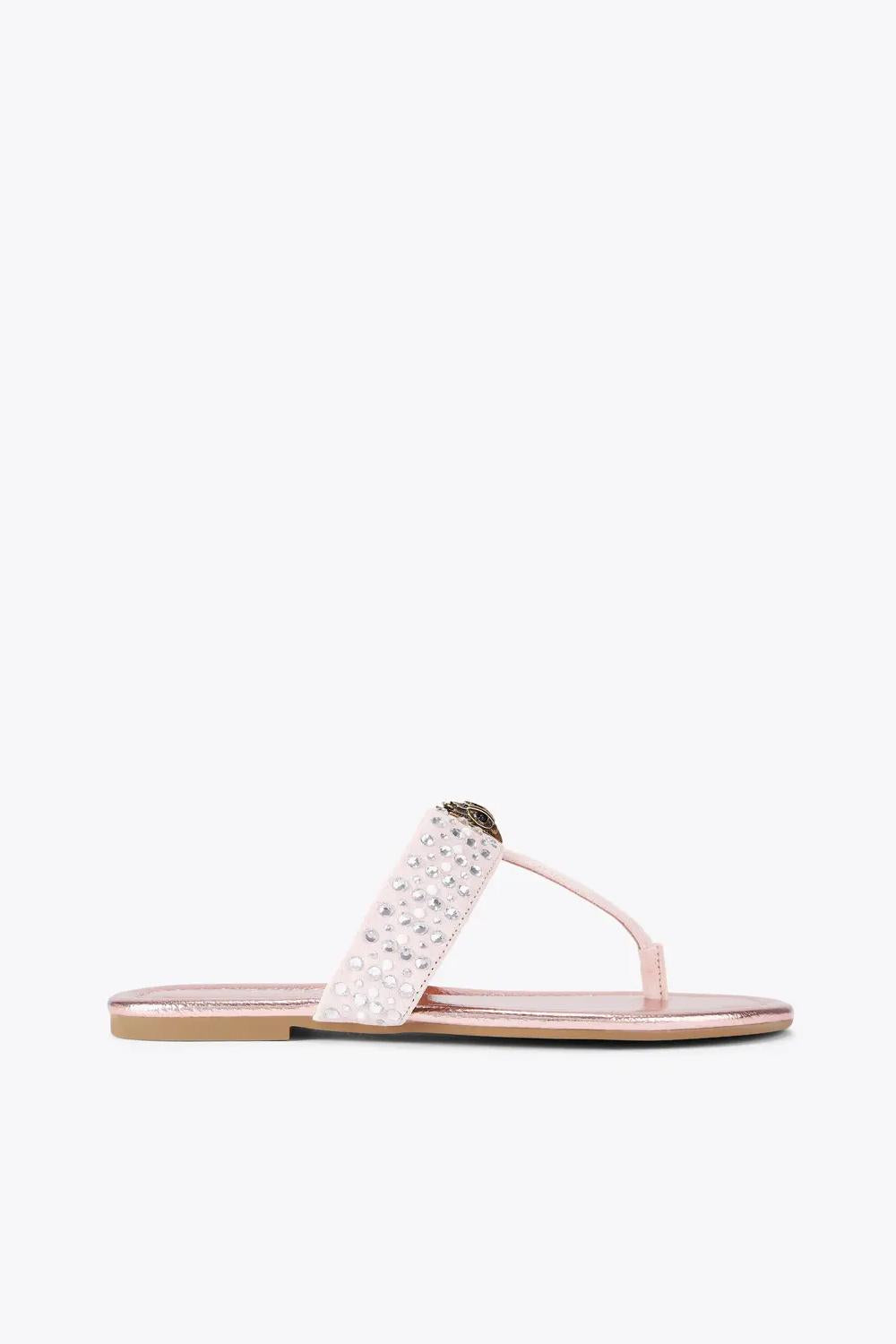 Sandalo Kensington Crystal T-Bar in pelle scamosciata 5385253209 /PINK Kurt Geiger London