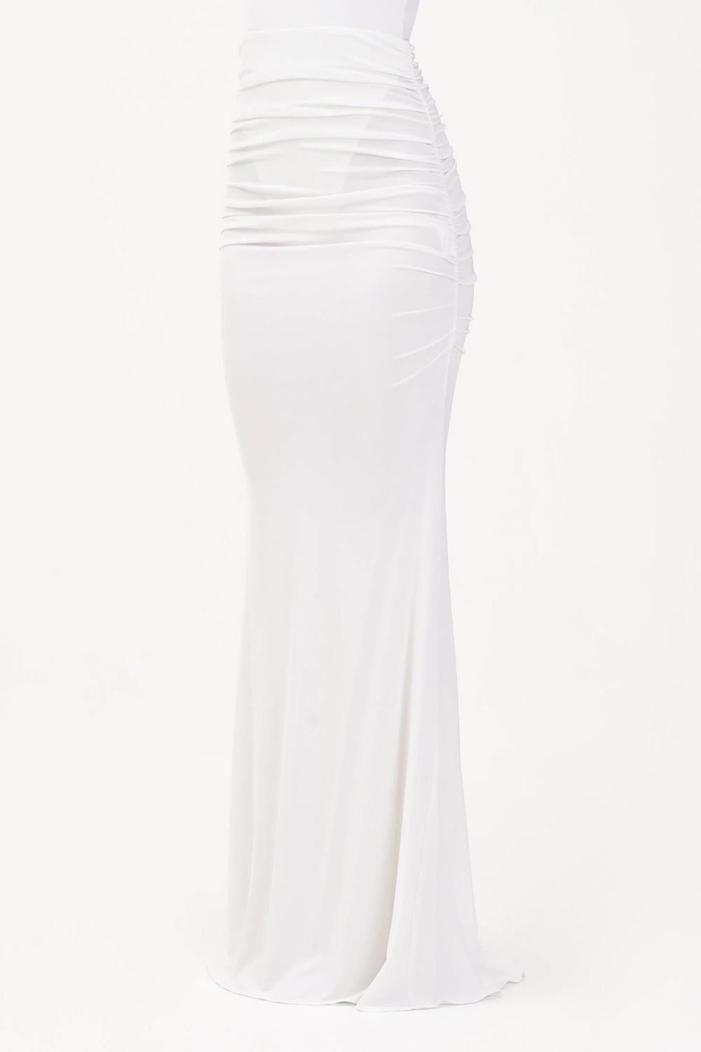 Gonna Lunga Elisabetta Franchi in Jersey Crêpe con Drappeggi GO162 63E2360 Elisabetta Franchi