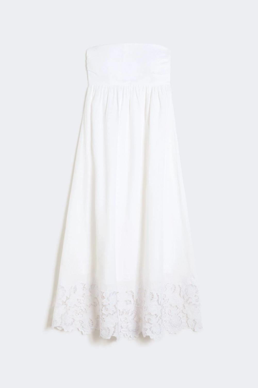 Abito lungo bustier in canvas di lino MSTSCENA 002BIANCO Max Mara Studio