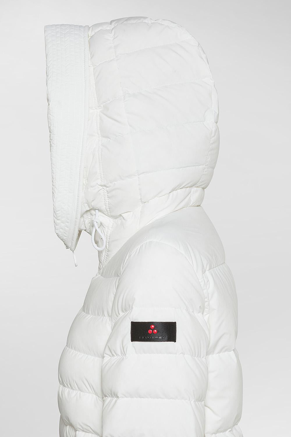 Piumino Lungo ITOKA in Piuma Naturale con Collo in Pelliccia e Cappuccio Fisso PED4017 01190986BIA Peuterey