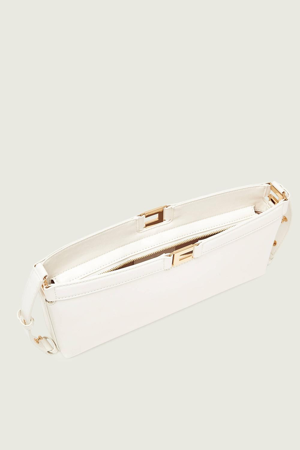 Borsa Elisabetta Franchi in Materiale Sintetico Effetto Naplak con Logo Dorato BS17A 61E2193 Elisabetta Franchi