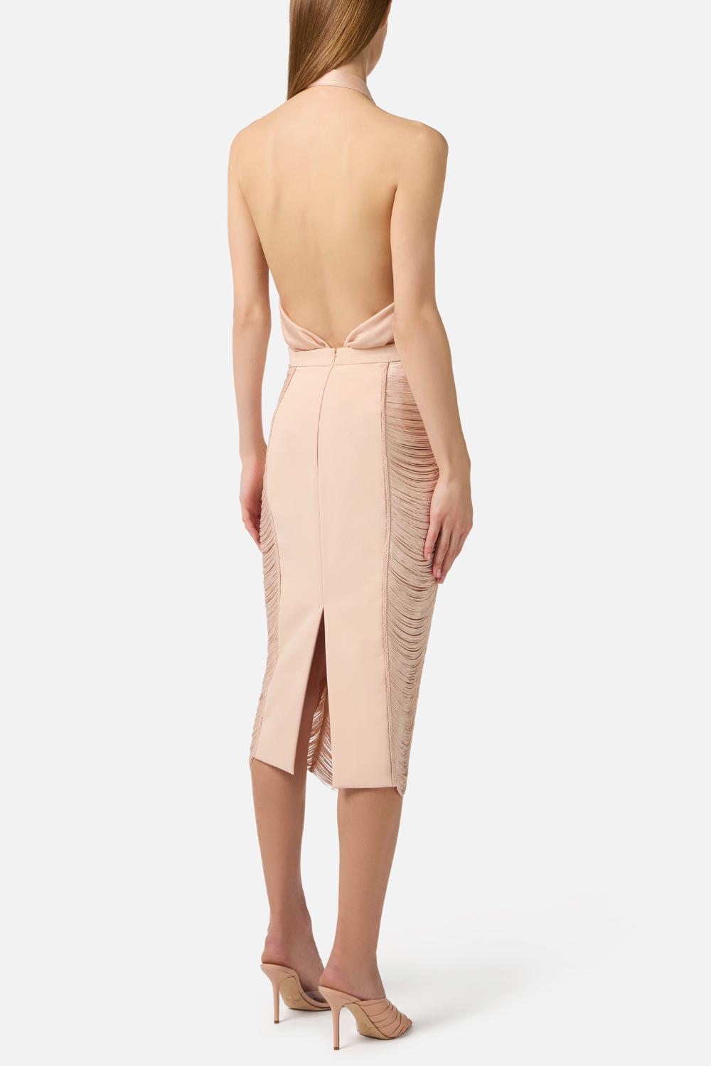 Top Elisabetta Franchi in Jersey di Viscosa Lucida con Scollo a Gronda<BR/> CN008 61E2EA1 Elisabetta Franchi