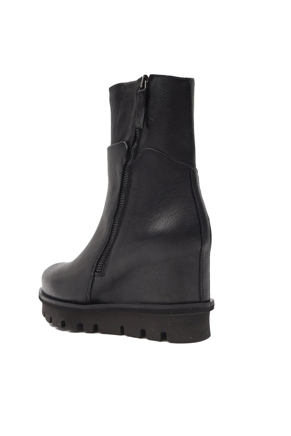 Tronchetto Freya in Pelle Nabuk con Doppia Zip e Tacco Interno FREYA DENVER BLACK Patrizia Bonfanti