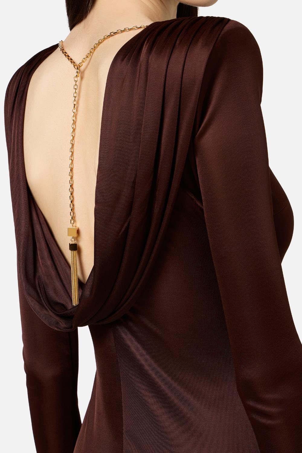 Abito Red Carpet in jersey di viscosa lucida<BR/> ABR10 56E2EA4 Elisabetta Franchi