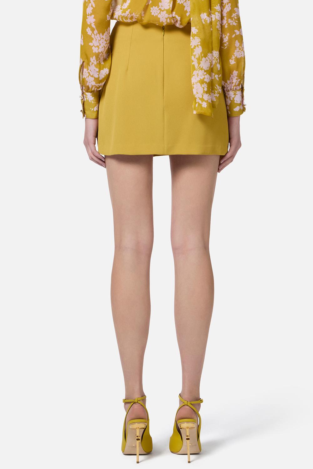 Minigonna in crêpe fluido con macro fiocco<BR/> GO073 51E2DC6 Elisabetta Franchi