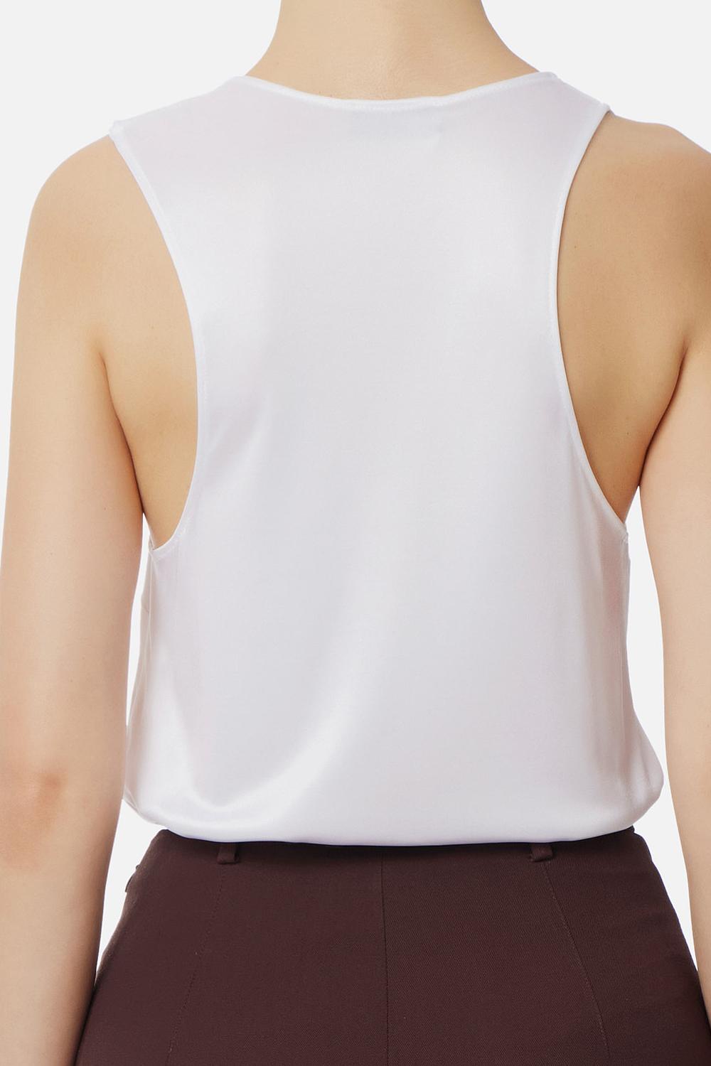 Canotta in jersey lucido con logo gioiello<BR/> CN001 51E2360 Elisabetta Franchi
