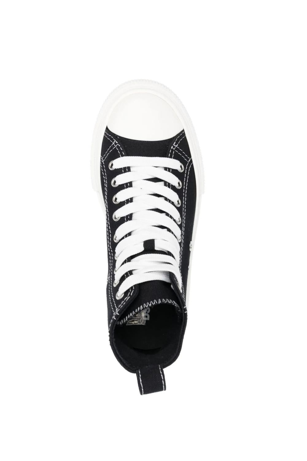 Sneakers Alte DSQUARED2 Nero/Bianco in Pelle e Cotone Plateau con Logo SNW0231/25406362M2657 NERO Dsquared2