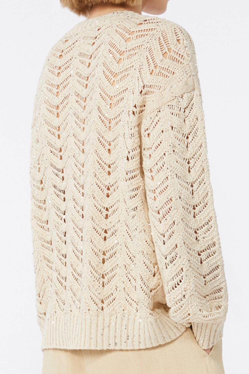 Maglia in filato di cotone e paillette MSTFELINO 002BEIGE Max Mara Studio