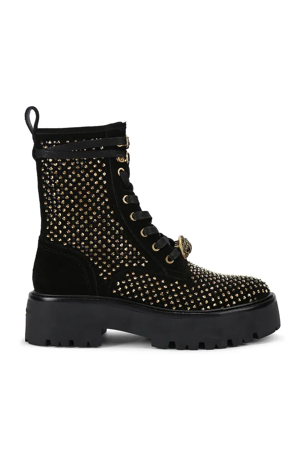 Stivali da motociclista in camoscio Chelsea Perf Boot<BR/> 4731409209 /BLACK Kurt Geiger London