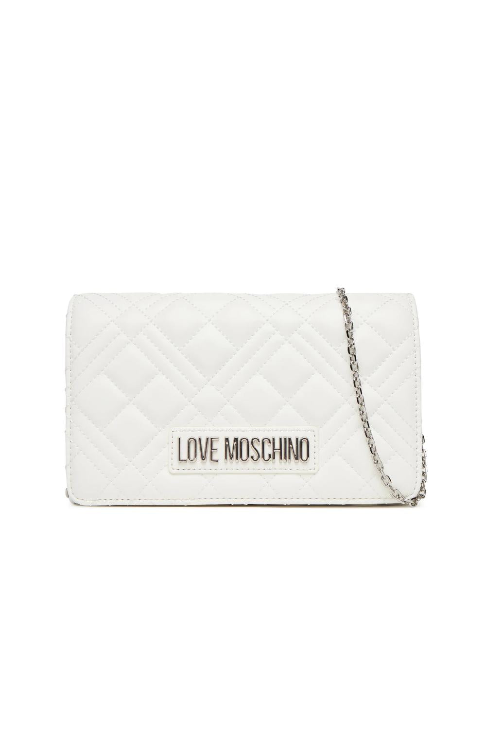 Pochette trapuntata Love Moschino con logo lettering e catena JC4079PP1O LA0100 Love Moschino