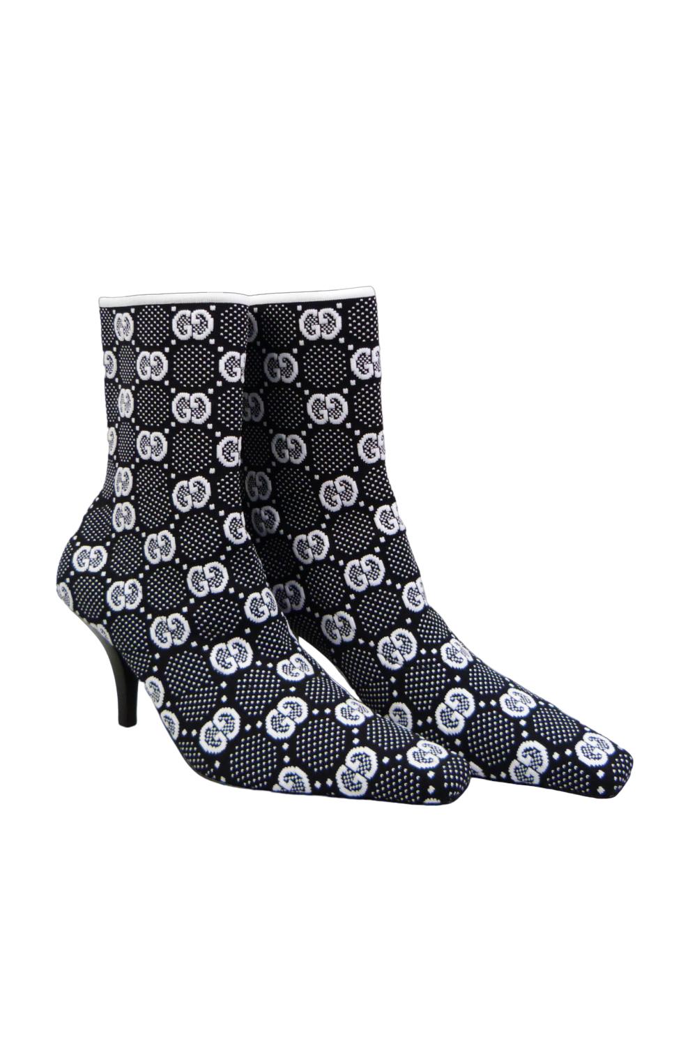 tivaletti Gucci Interlocking G in Maglia Jacquard Nero/Bianco 718378 FAAQP1008 Gucci