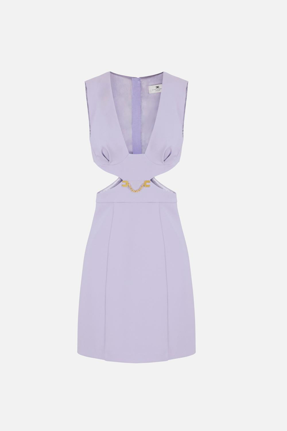 Mini Abito Elisabetta Franchi in Doppio Crêpe Stretch con Scollo Sagomato AB929 61E2EV7 Elisabetta Franchi