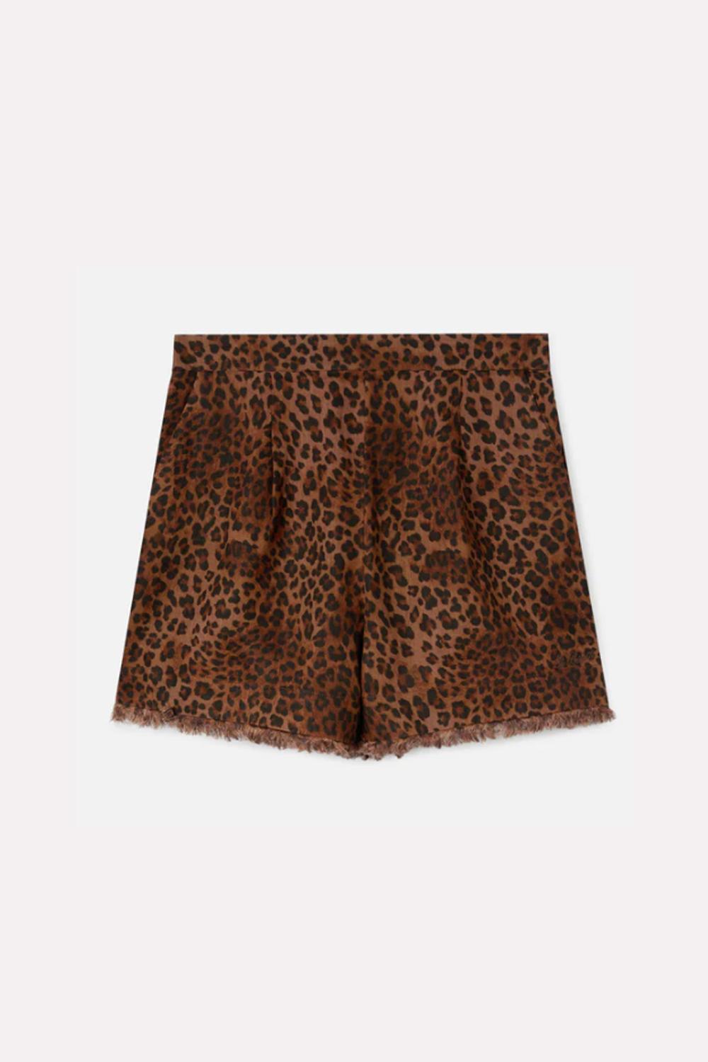 shorts in lino leopardato AMN0001 -07842L Mc2 Saint Barth