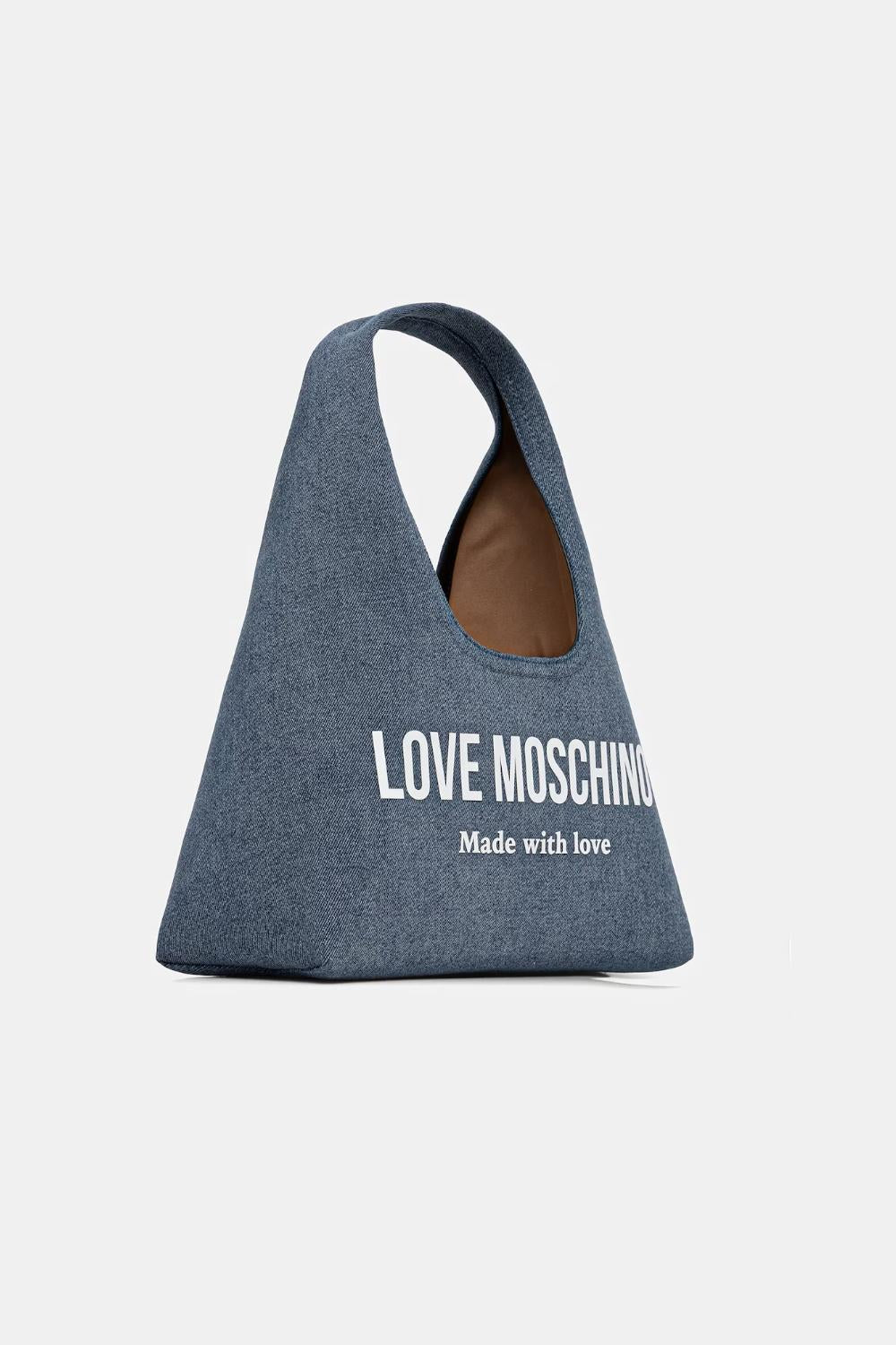 Borsa a mano Love Moschino in denim con chiusura magnetica JC4059PP1O LG170A Love Moschino