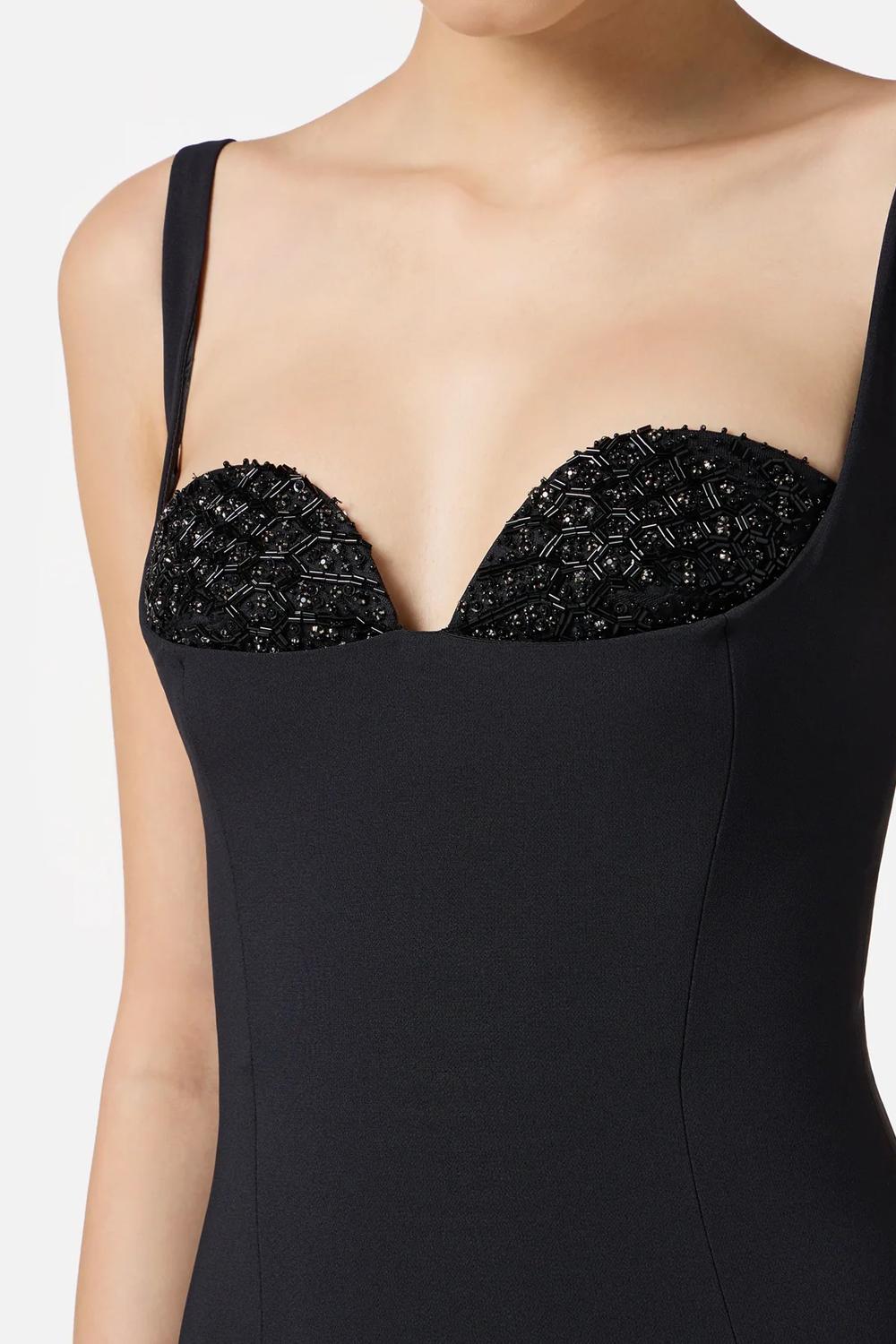 Abito in crêpe leggero con cristalli AB835 57E2110 Elisabetta Franchi