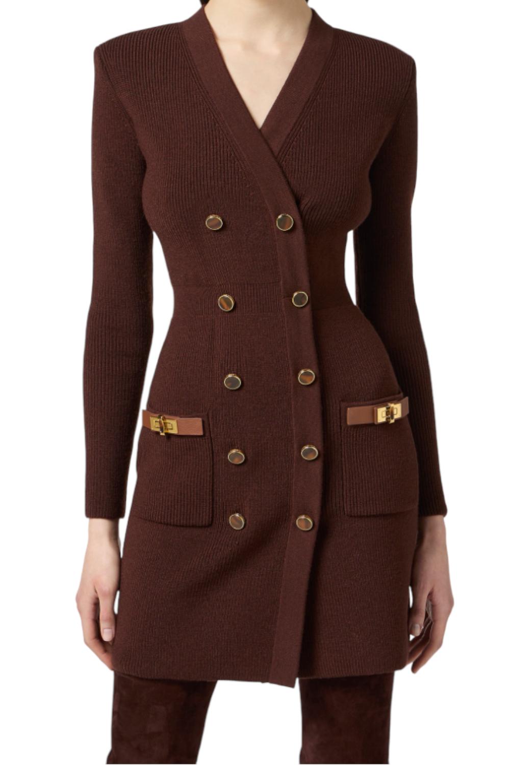 Mini abito in maglia con decorazioni gioiello<BR/> AM04S 56E2EA3 Elisabetta Franchi