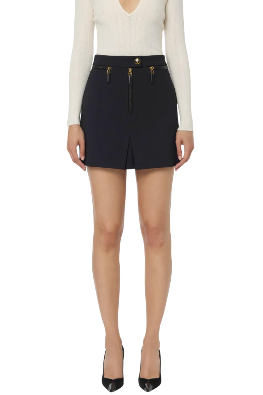 Gonna in doppio crêpe con zip<BR/> GO131 56E2110 Elisabetta Franchi