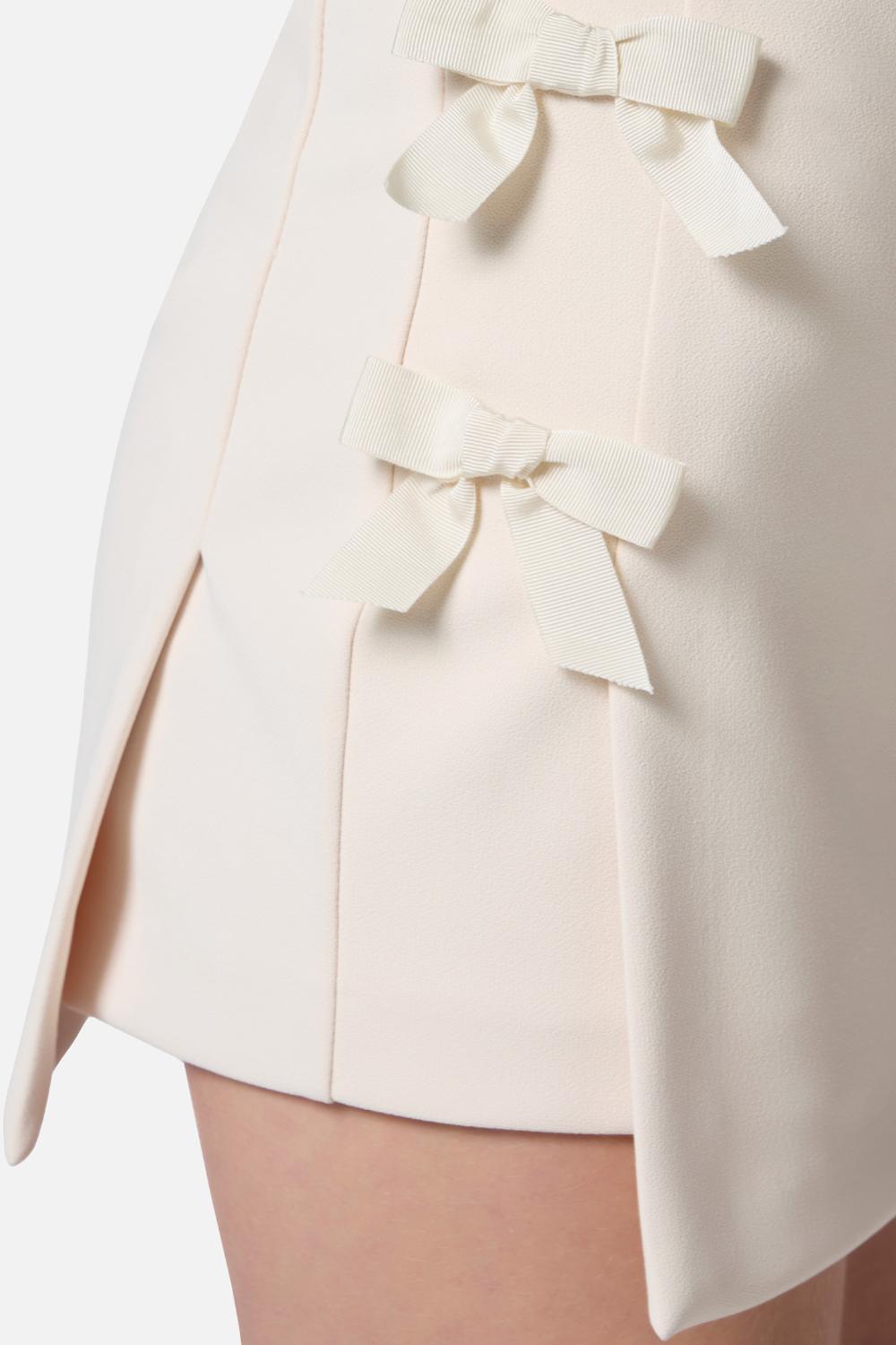 Skort in crêpe con fiocchi in raso<BR/> GO083 51E2193 Elisabetta Franchi