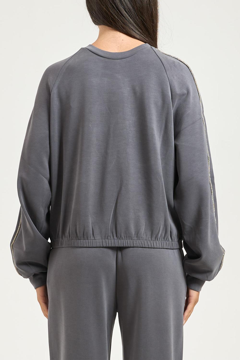 Felpa girocollo Precious in misto modal stretch 7W000444 AF12643U8117 EA7 Emporio Armani