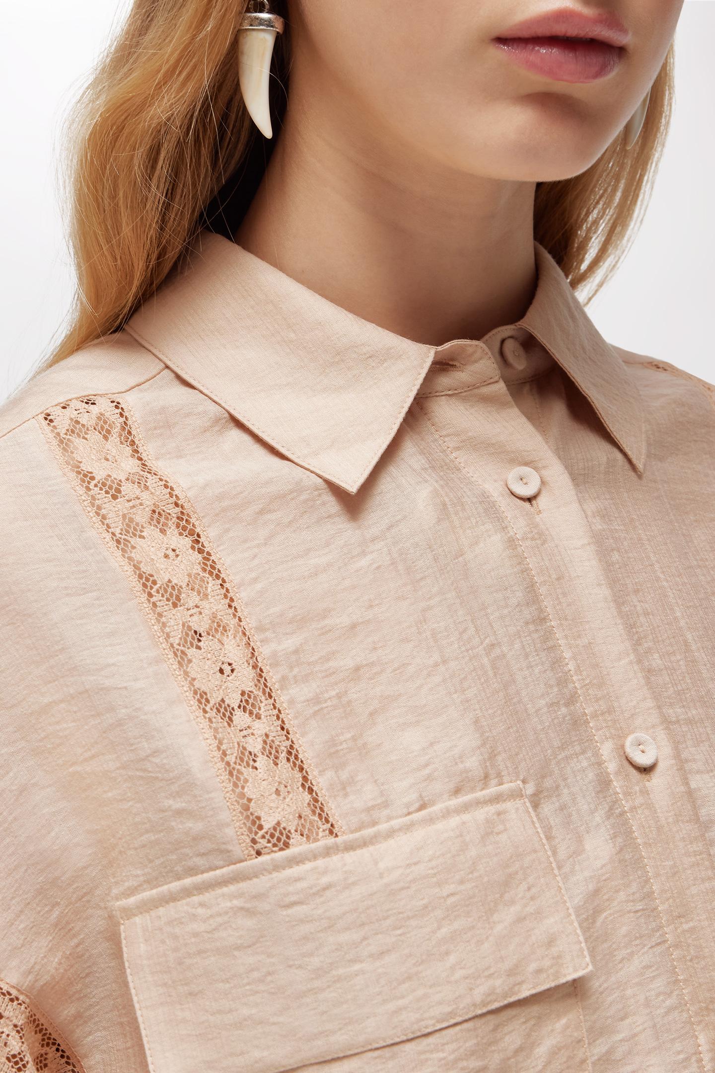 CAMICIA IN LYOCELL E PIZZO RA6062 T486A61212 Blugirl
