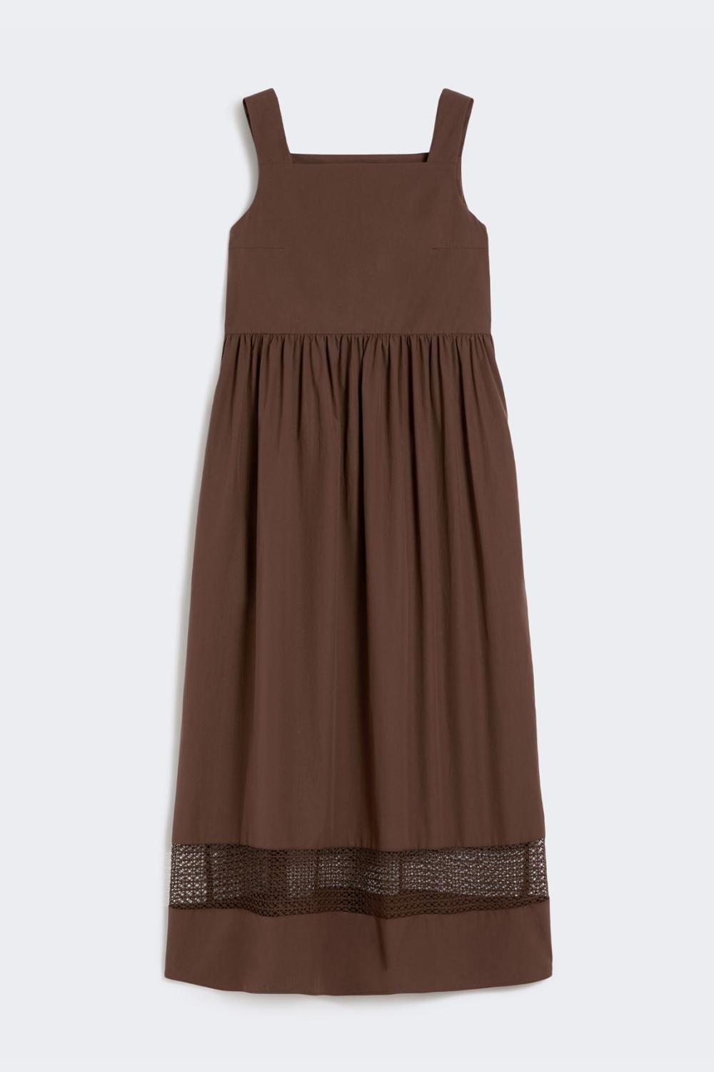 Abito smanicato in popeline di cotone WKDGOLA 036CIOCCOLATO