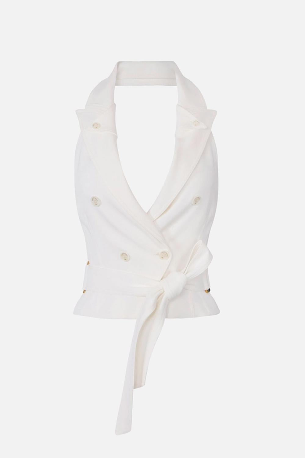 Gilet in gabardina con cintura GL005 61E2360 Elisabetta Franchi