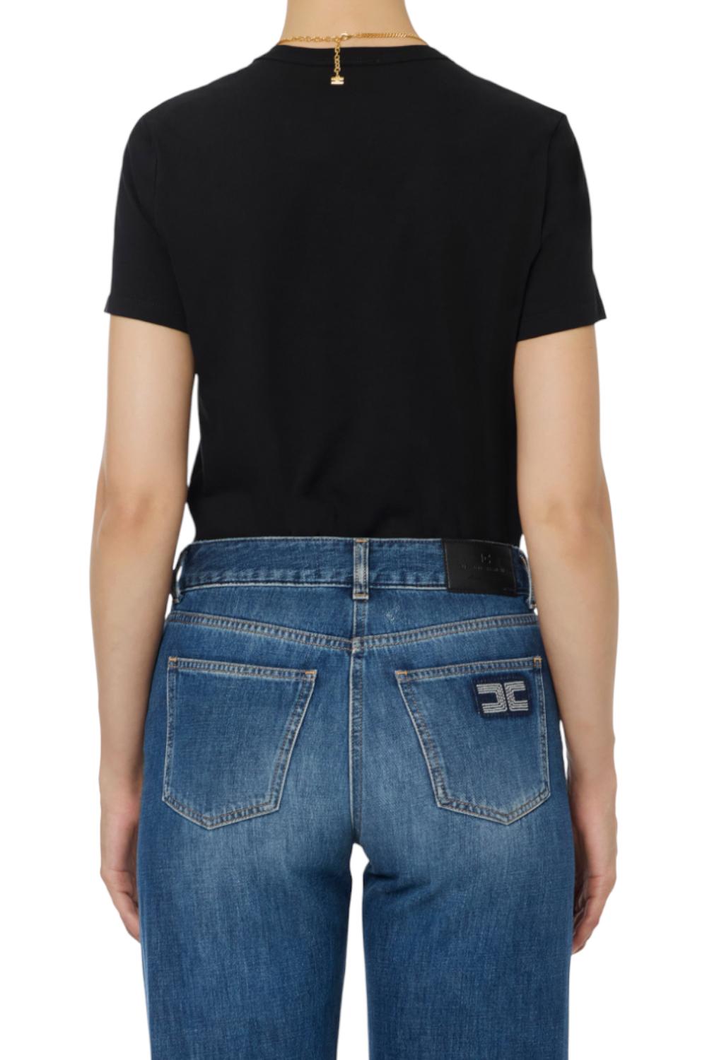 T-shirt in jersey con accessorio gioiello<BR/> MA009 56E2110 Elisabetta Franchi