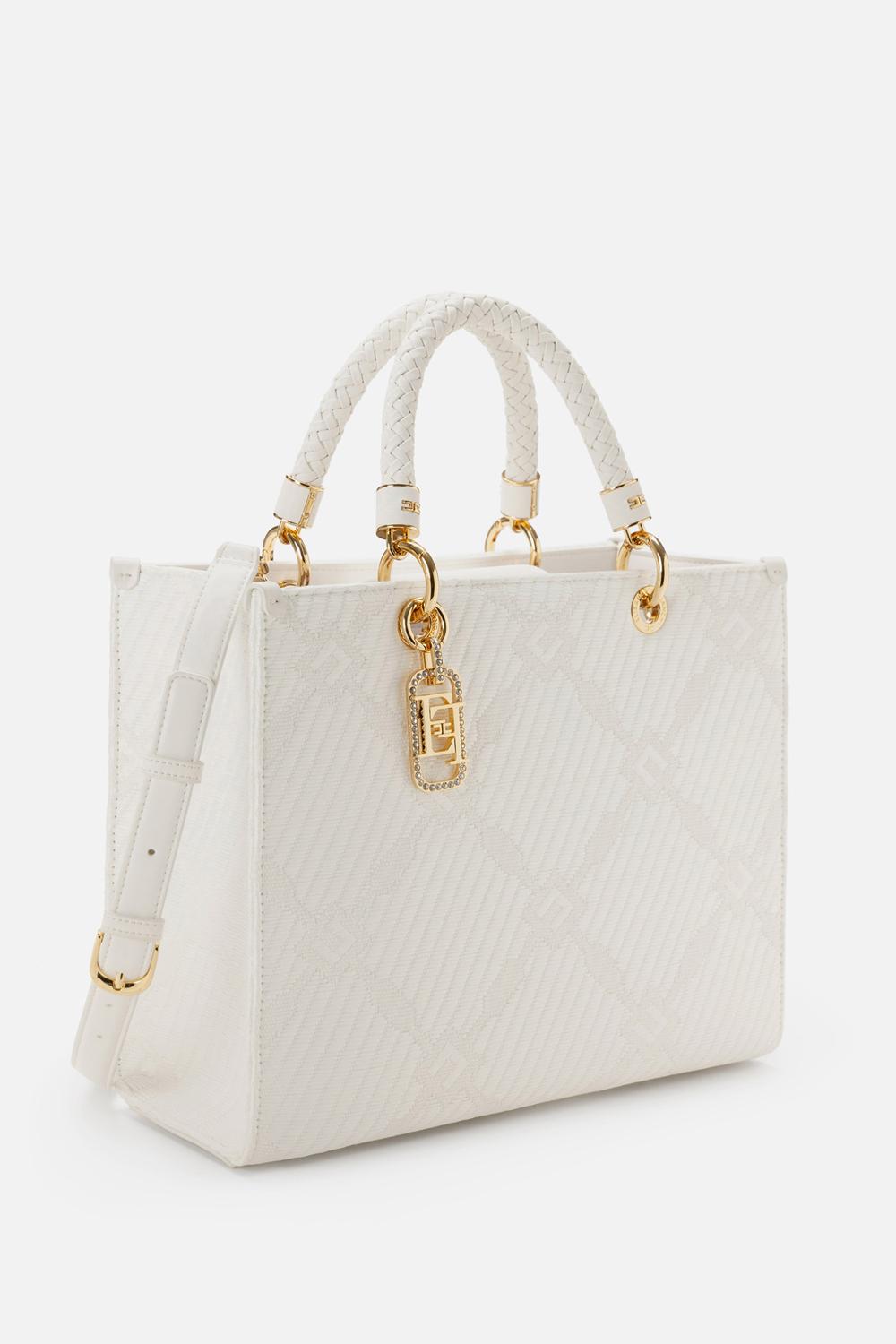 Borsa a mano media in tessuto con charms BS12A 51E2360 Elisabetta Franchi