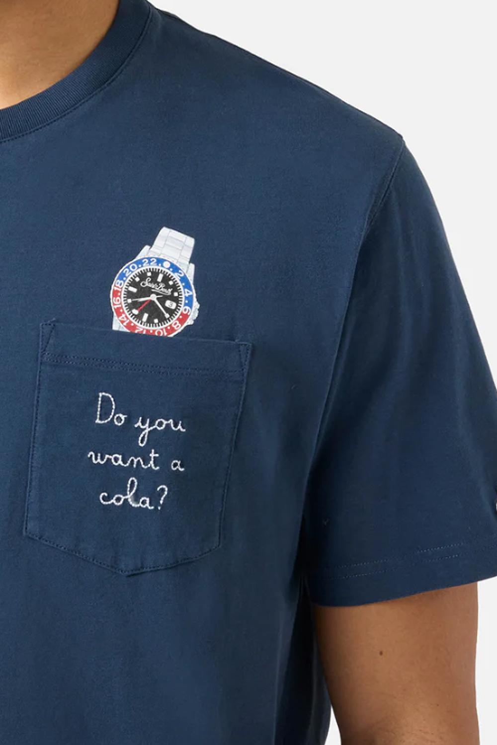 T-SHIRT AUSTIN MC2 con orologio e ricamo Do You Want A Cola? AUS0001 -01983L Mc2 Saint Barth