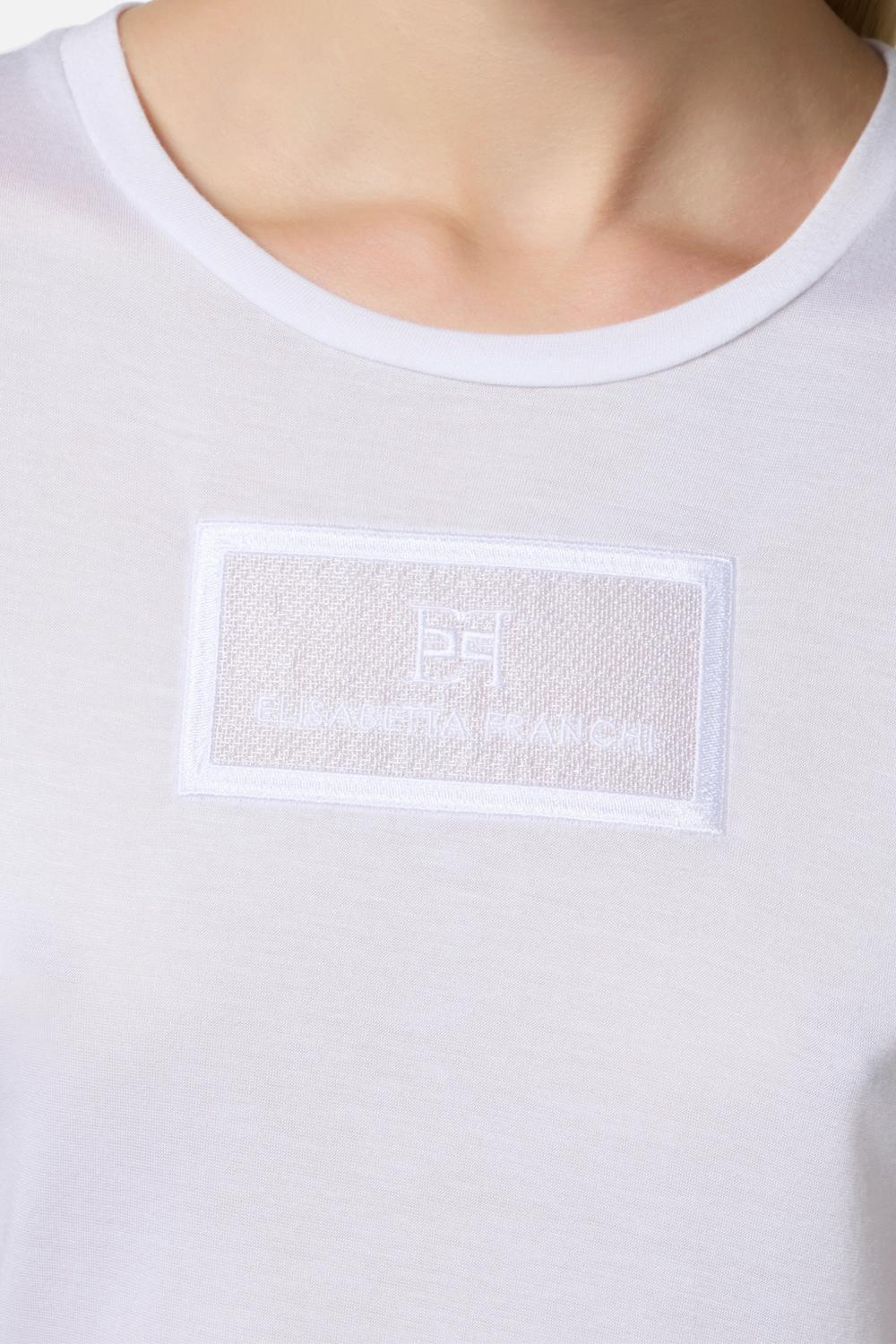 T-shirt in jersey con ricamo<BR/> MA004 51E2270 Elisabetta Franchi