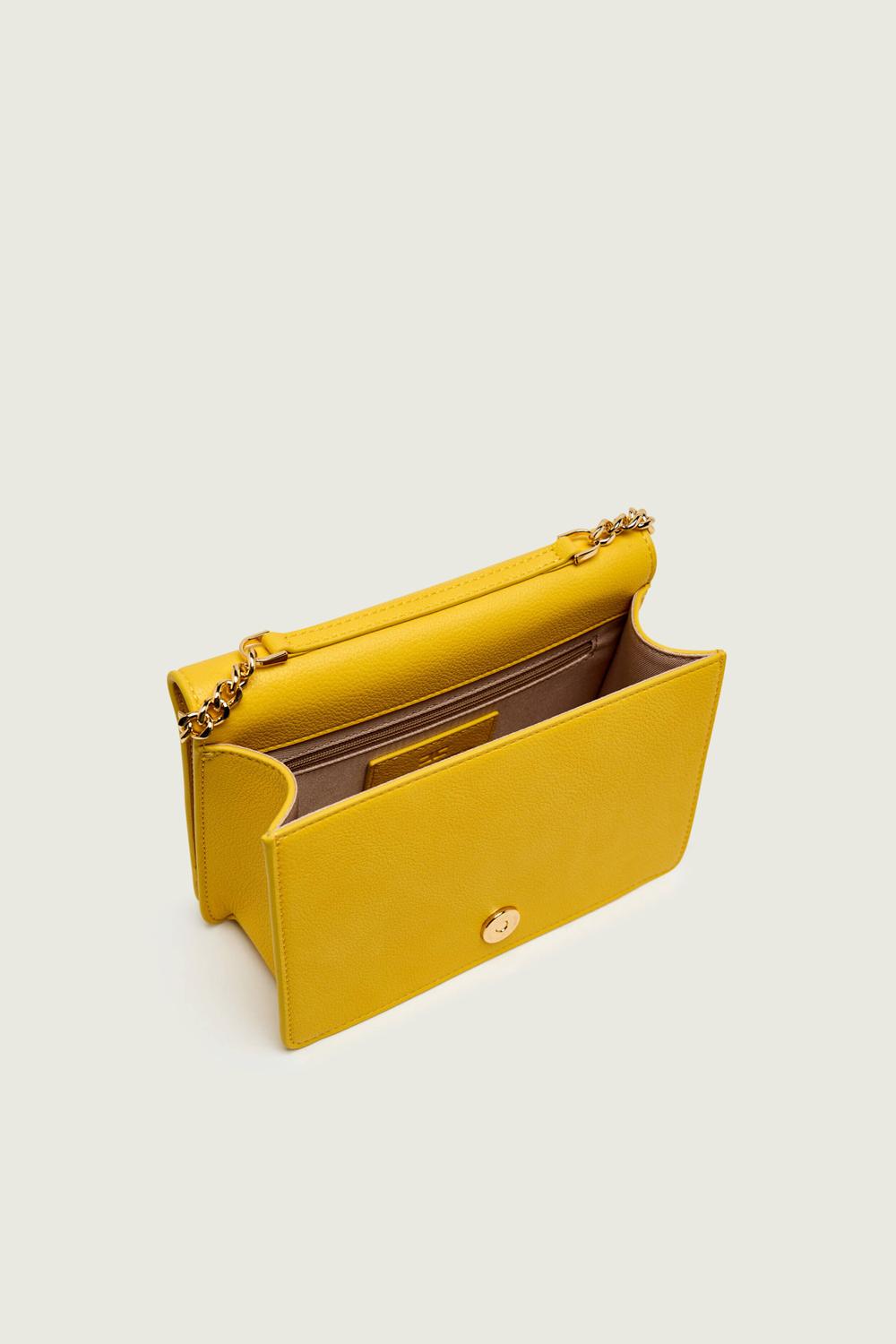 Borsa Elisabetta Franchi Effetto Pelle con Tracolla a Catena e Logo BS39A 61E2EV4 Elisabetta Franchi