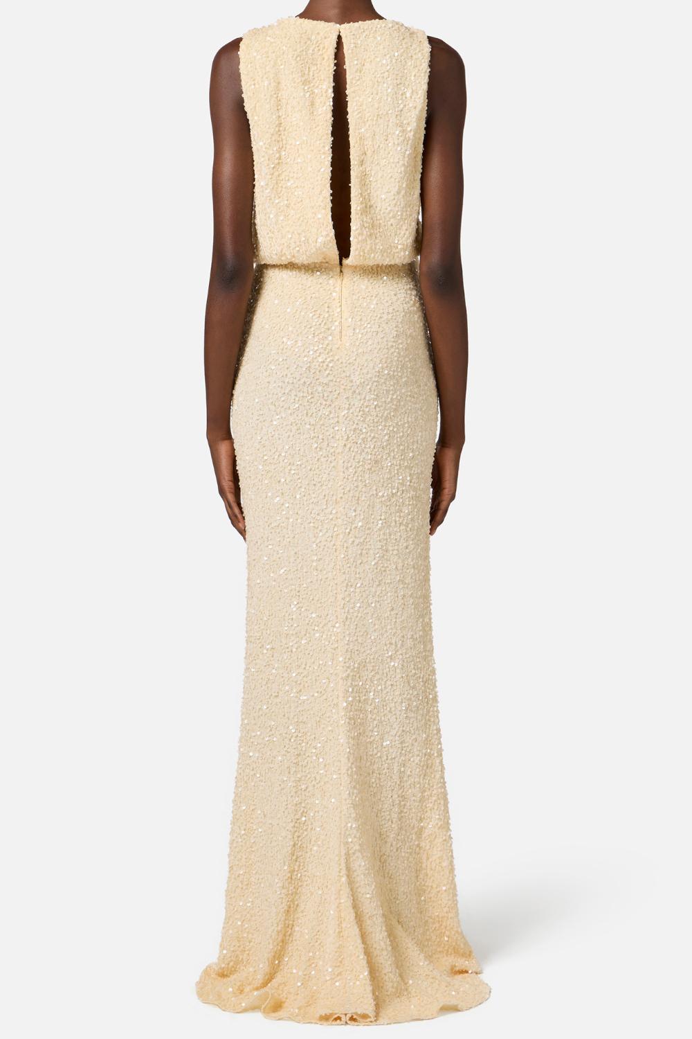 Abito Red Carpet in paillettes con dettaglio logo<BR/> ABR52 52E2DC7 Elisabetta Franchi