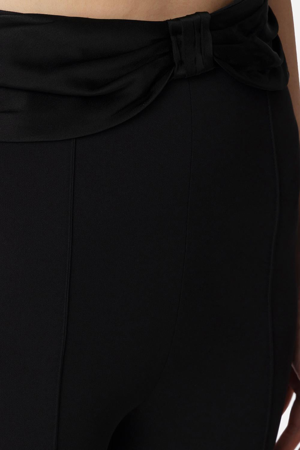 Pantaloni in crêpe con fiocco in raso<BR/> PA085 51E2110 Elisabetta Franchi