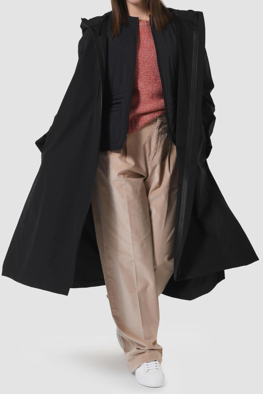 Cappotto Lungo in Poliestere Stretch con Giubbino Interno Rimovibile PED5420 01192020NER Peuterey