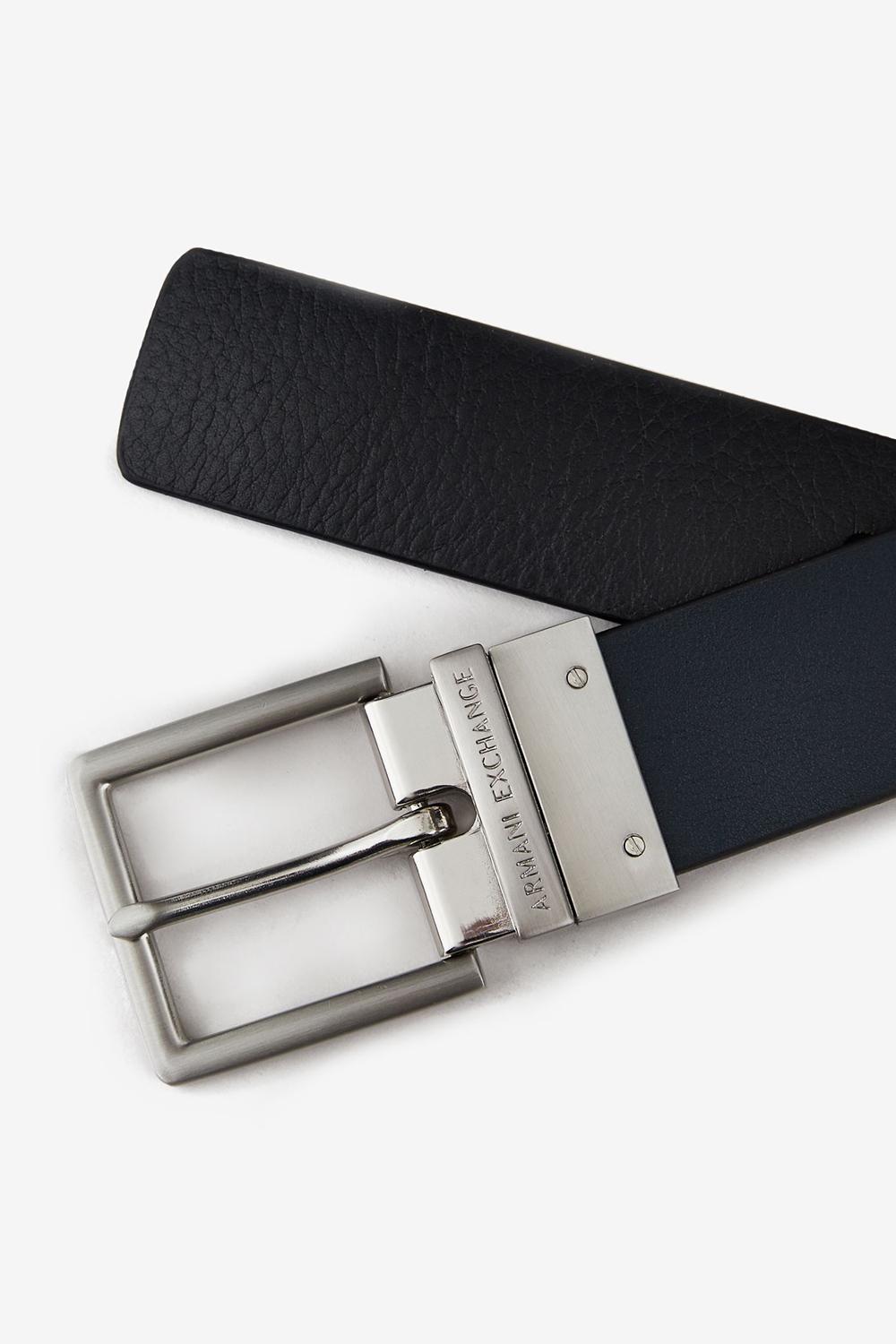 Cintura in pelle con fibbia rettangolare 951000 CC51243020 Armani Exchange